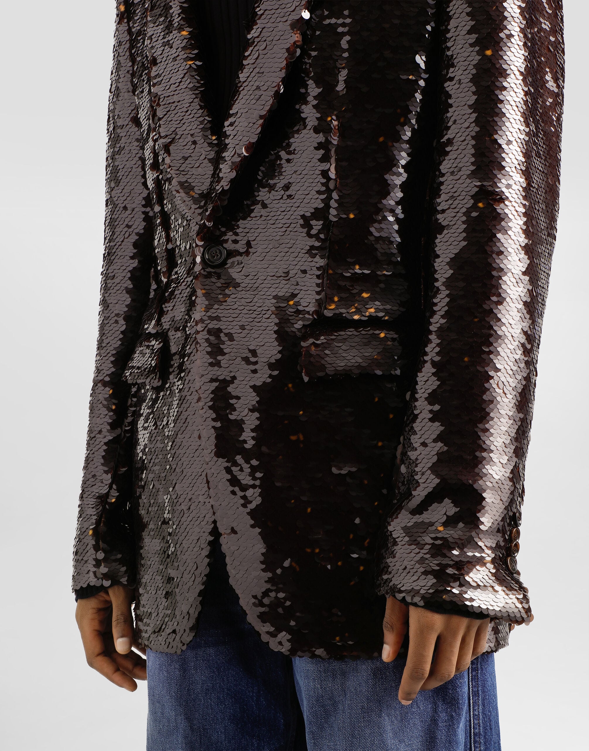 Single-breasted sequin jacket - thumbnail 4
