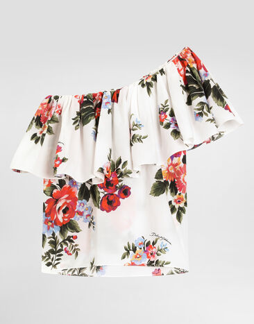 Dolce & Gabbana Top en popelina con estampado de ramo de flores Multicolor L51N73HS5UU