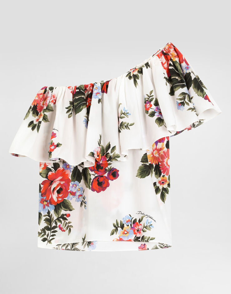 Dolce & Gabbana Flower bouquet-print poplin top Multicolor L51N73HS5UU