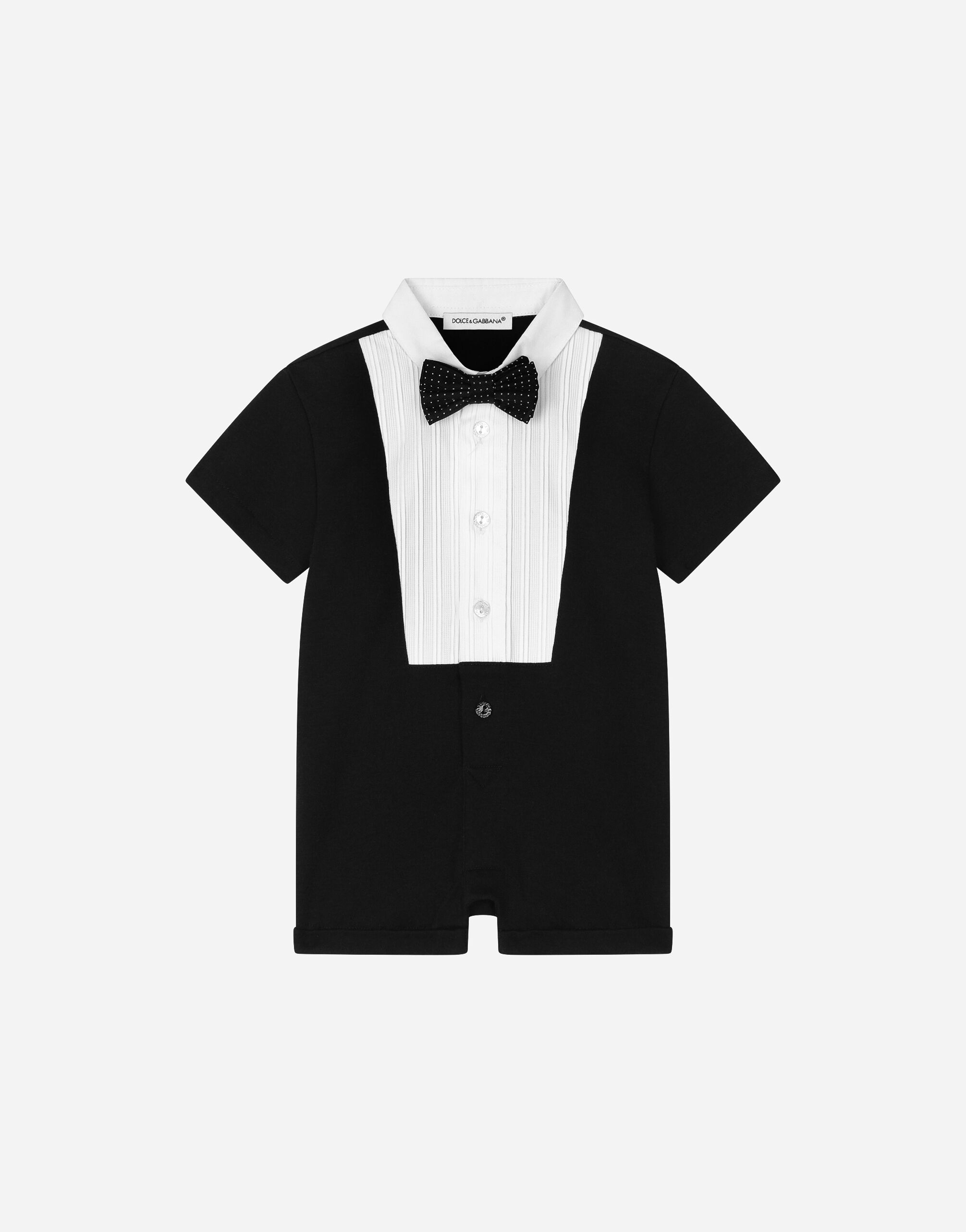 Dolce & Gabbana Tuxedo onesie in cotton Multicolor L1JO6KG7NWV