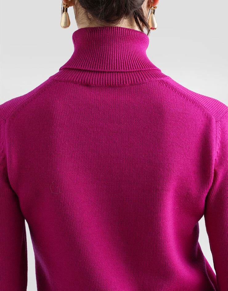 Dolce & Gabbana Rollkragenpullover aus Wolle Rosa FXW41TJCVXX