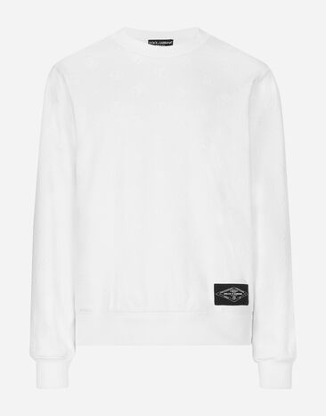 Dolce & Gabbana Jersey sweatshirt with DG logo patch White G9ABJTG7NWD
