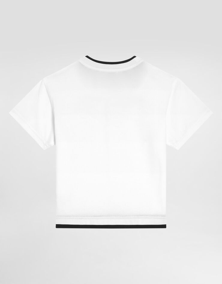 Dolce & Gabbana Jersey t-shirt with Dolce&Gabbana embroidery White L4JTIYG7PEJ