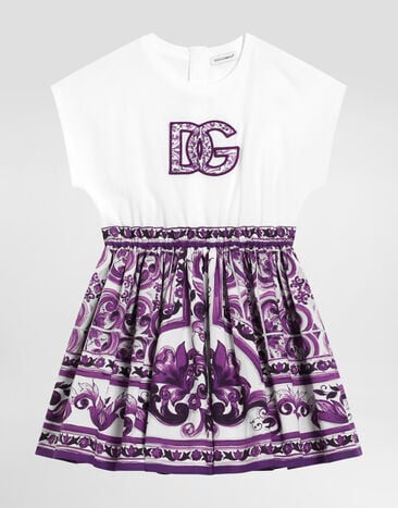Dolce & Gabbana Majolica-print short-sleeved dress Multicolor L5JDAFG7PEE