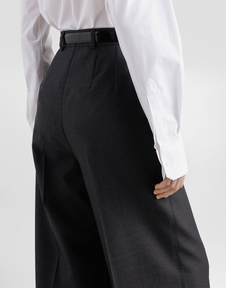 Dolce & Gabbana Woolen palazzo pants Grey FTC1DTFU287