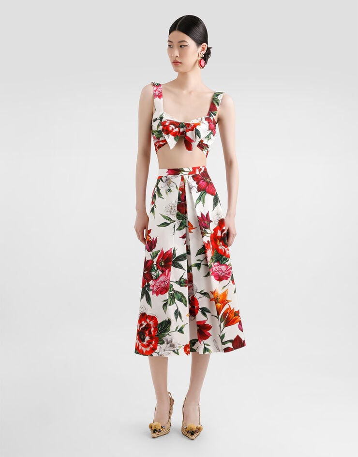 Dolce & Gabbana Top aus Popeline mit Blumenprint Drucken F7BB5THS5TQ