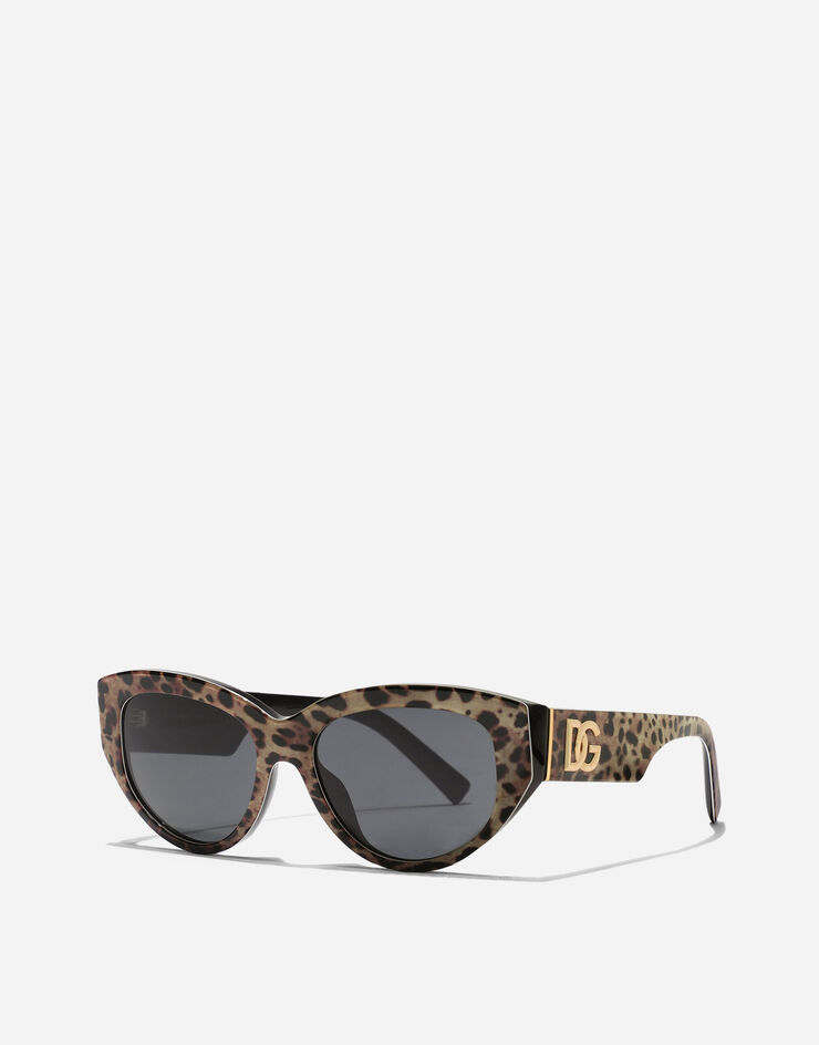 Dolce & Gabbana DG Crossed Sunglasses Leo brown on black VG4514VP387