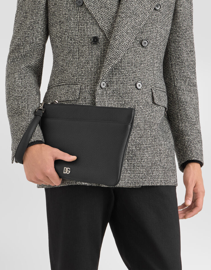 Dolce & Gabbana 小牛皮洗漱包 饰以logo 黑 BP3294A0370