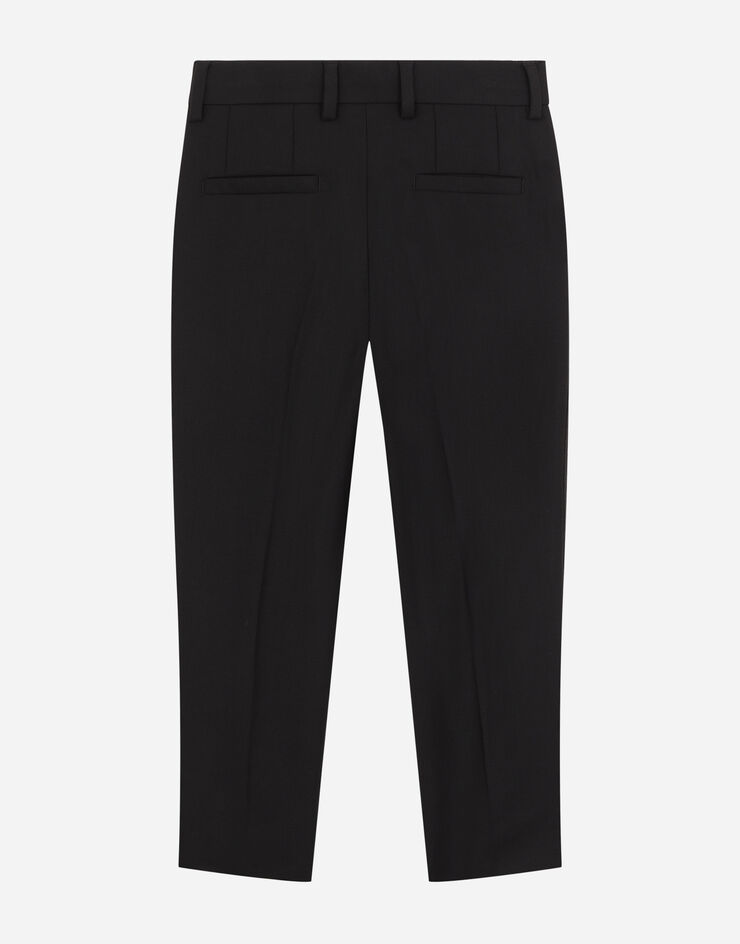 Dolce & Gabbana Costume queue-de-pie droit en toile de laine stretch Noir L41U50FU2NF