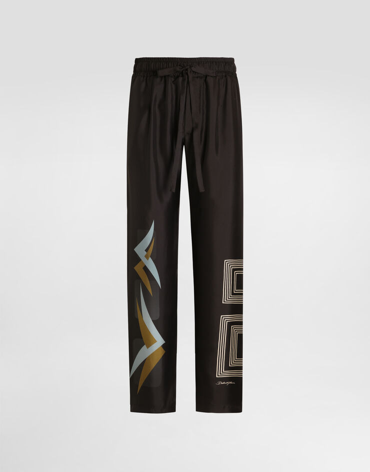 Dolce & Gabbana Geometric-print twill jogging trousers Multicolor GV4LHTHI11R