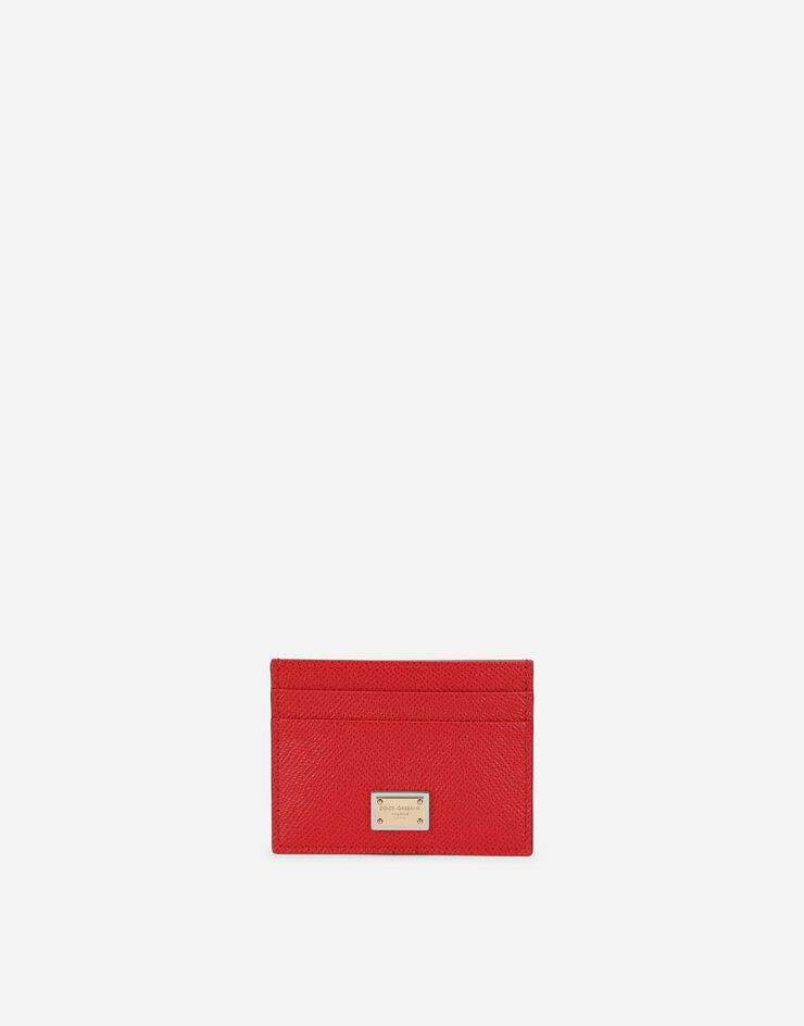 Dolce & Gabbana Кредитница из телячьей кожи Dauphine с пластинкой красный BI0330A1001