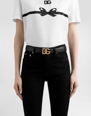 Dolce & Gabbana Ceinture à logo DG Noir BE1663AV956