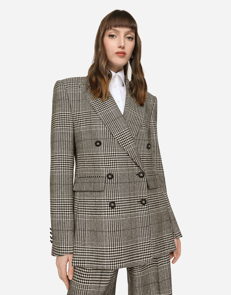 Dolce & Gabbana Chaqueta con motivo Príncipe de Gales y aberturas Multicolor F29QVTFQ2M5