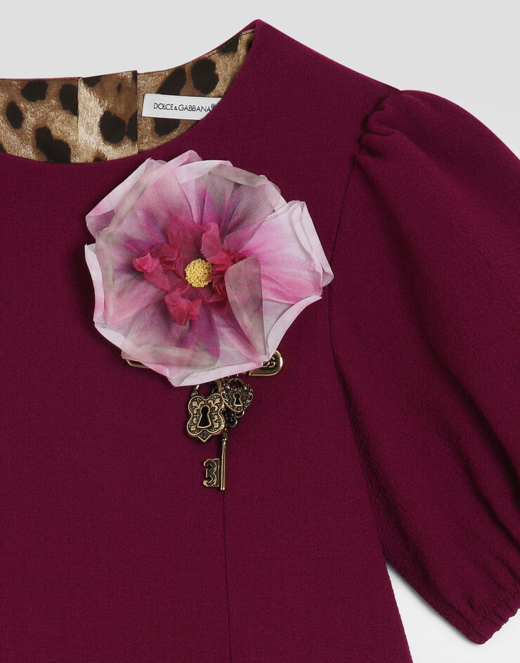 Dolce & Gabbana Double wool crêpe dress Fuchsia L54DV6FU207
