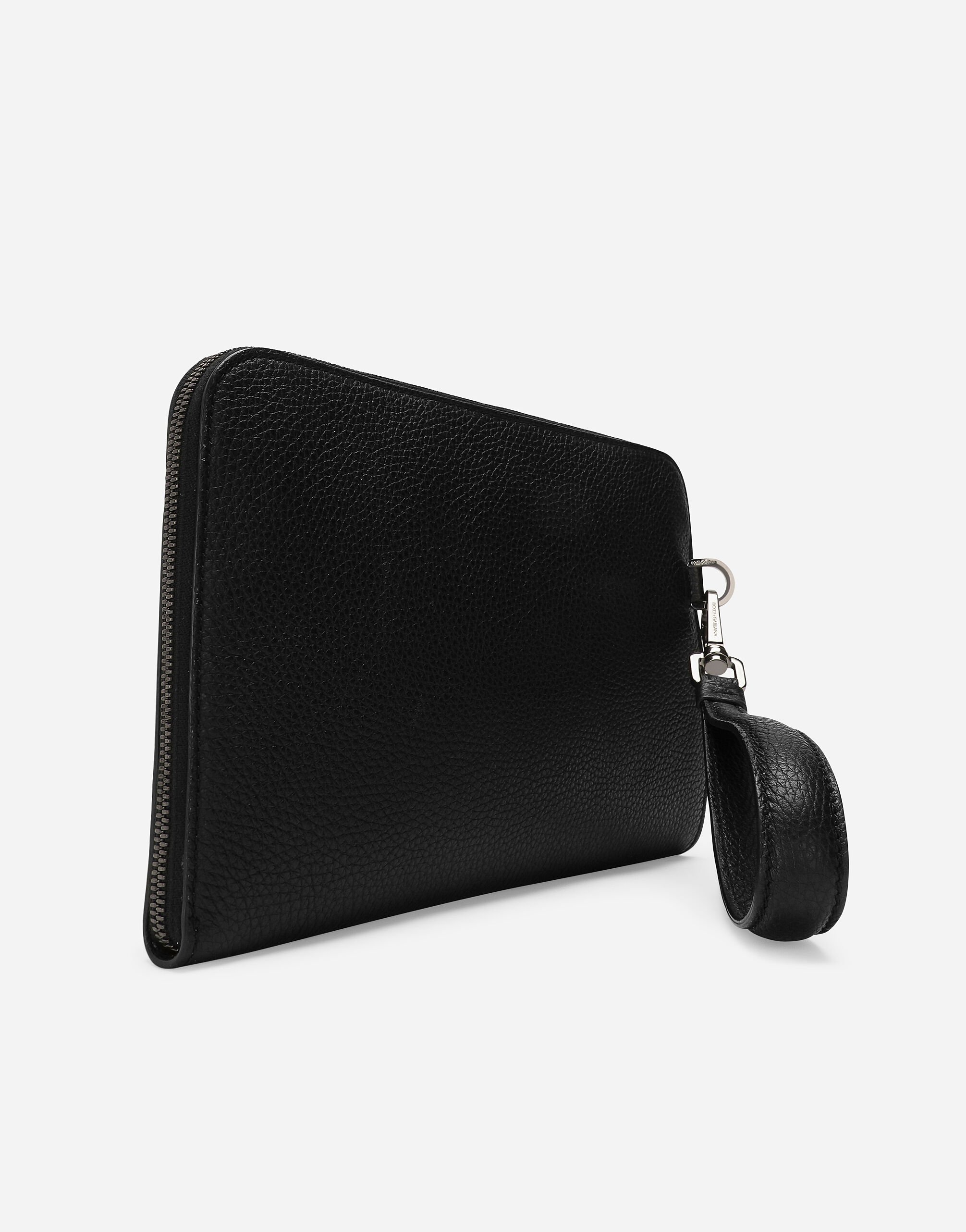 Cartera de mano mediana en piel de ciervo en Negro de Hombre Dolce Gabbana