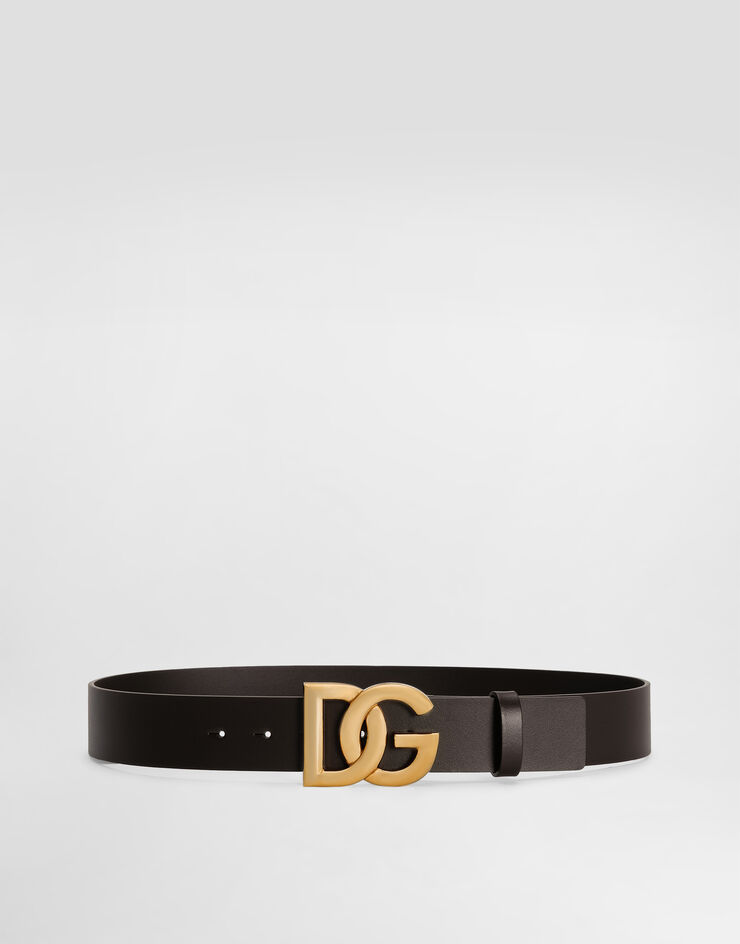 Dolce & Gabbana Lux leather belt with crossover DG logo buckle Multicolor BC4646AX622