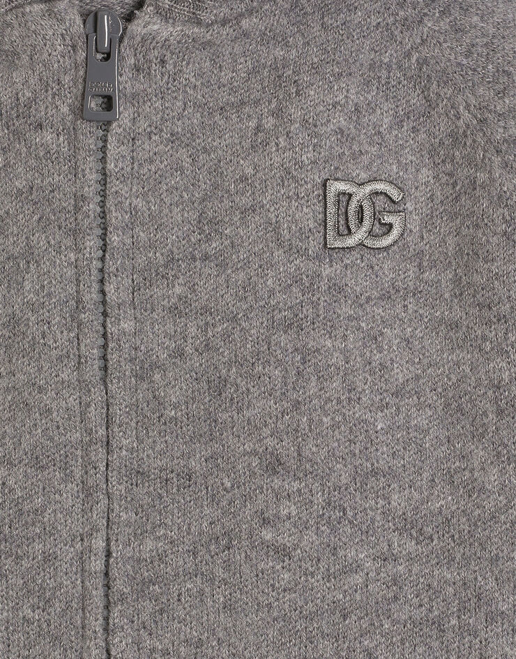 Dolce & Gabbana Wool and cashmere hooded cardigan Grey L1KWH7JGMB8
