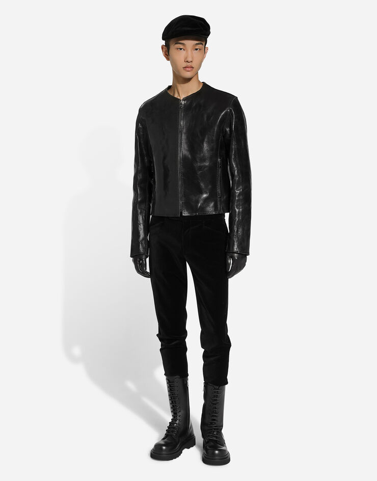 Dolce & Gabbana سروال مخمل كلاسيكي أسود GP0G7TFUWAZ
