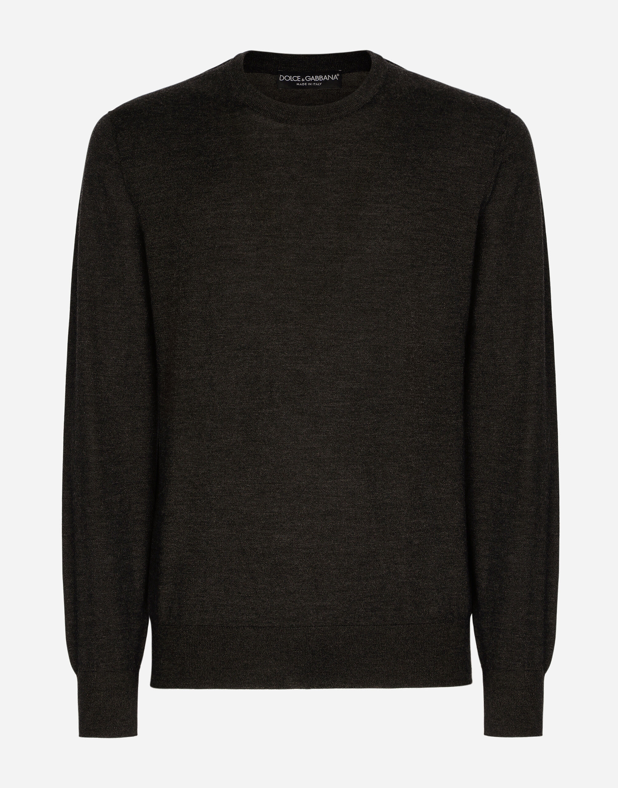 Dolce & Gabbana Extra-fine cashmere round-neck sweater Grey GXP80TJFMK7