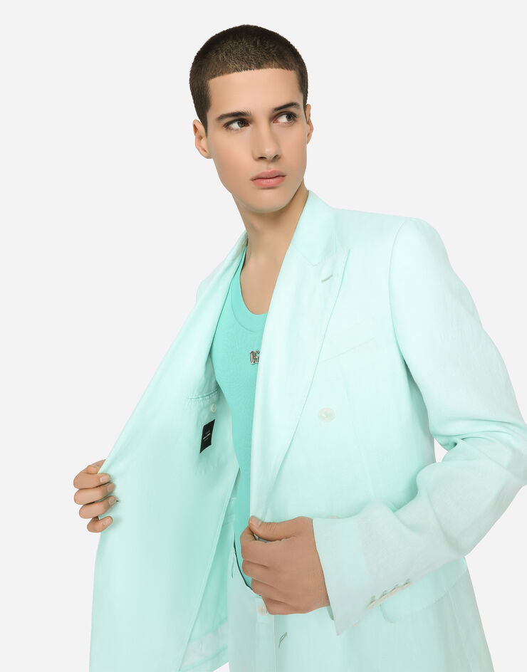 Dolce & Gabbana Double-breasted linen Sicilia-fit suit Multicolor GKLKMTFU4GM