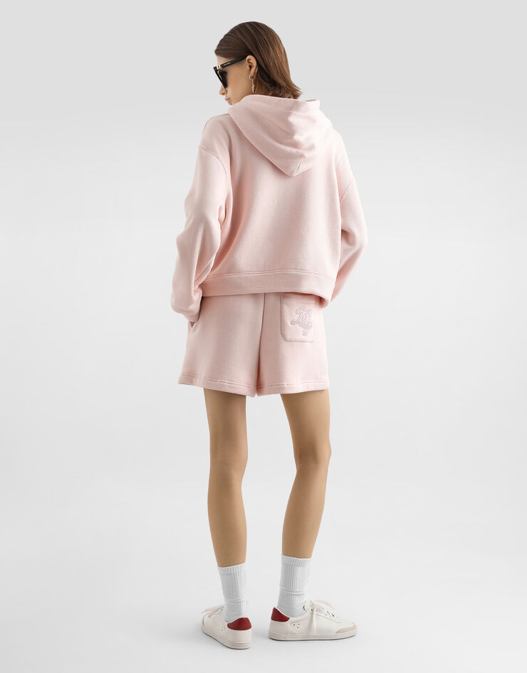 Dolce & Gabbana Hoodie aus Jersey mit Stickerei Dolce & Gabbana Hoodie aus Jersey mit Stickerei Pink F9S47ZGDDMI