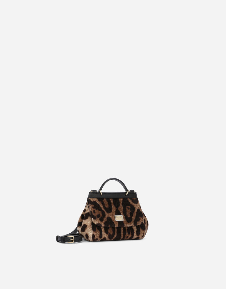 Dolce & Gabbana Sicily mini bag in leopard-print terrycloth Animal Print EB0003AM102
