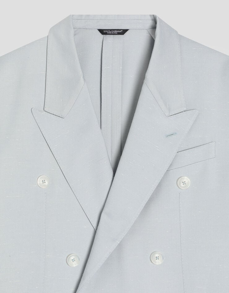 Dolce & Gabbana Shantung viscose double-breasted jacket Azure G2WJ2TFU9AW