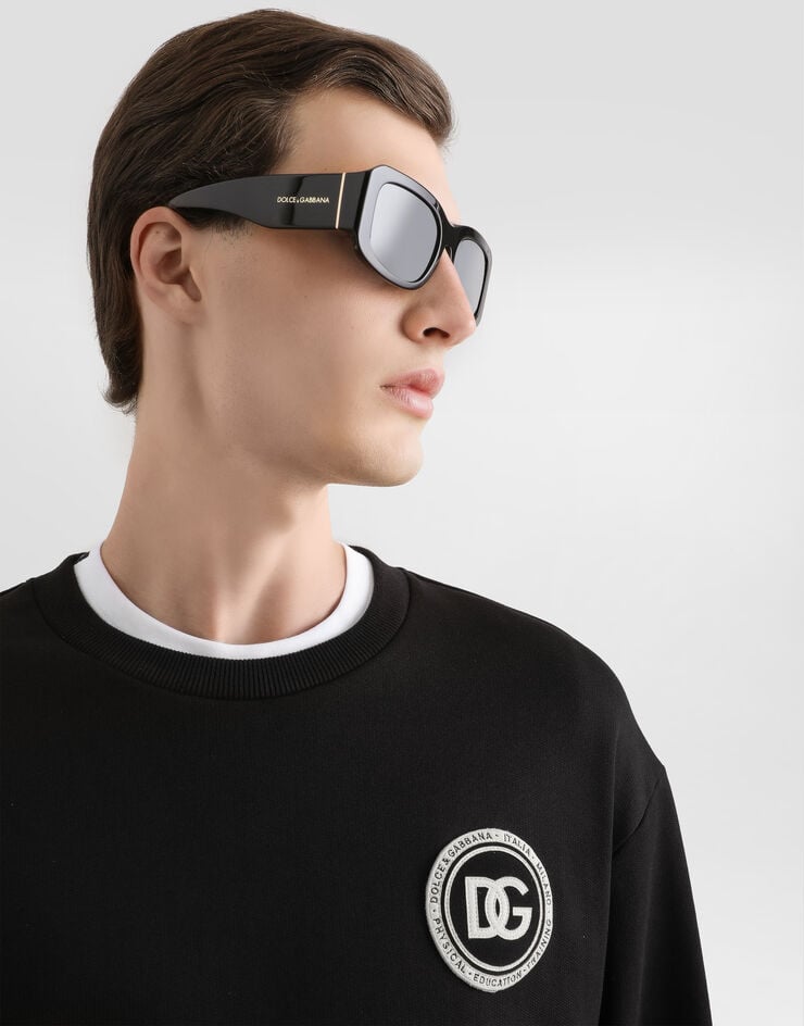 Dolce & Gabbana Jersey sweatshirt with patch Black G9AHSZG7PZG