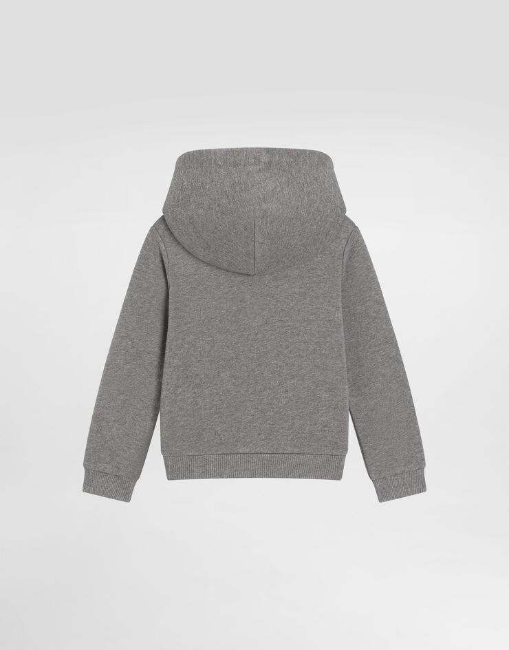 Dolce & Gabbana Sudadera de jersey con capucha y placa Gris L1JW2VG7OLJ