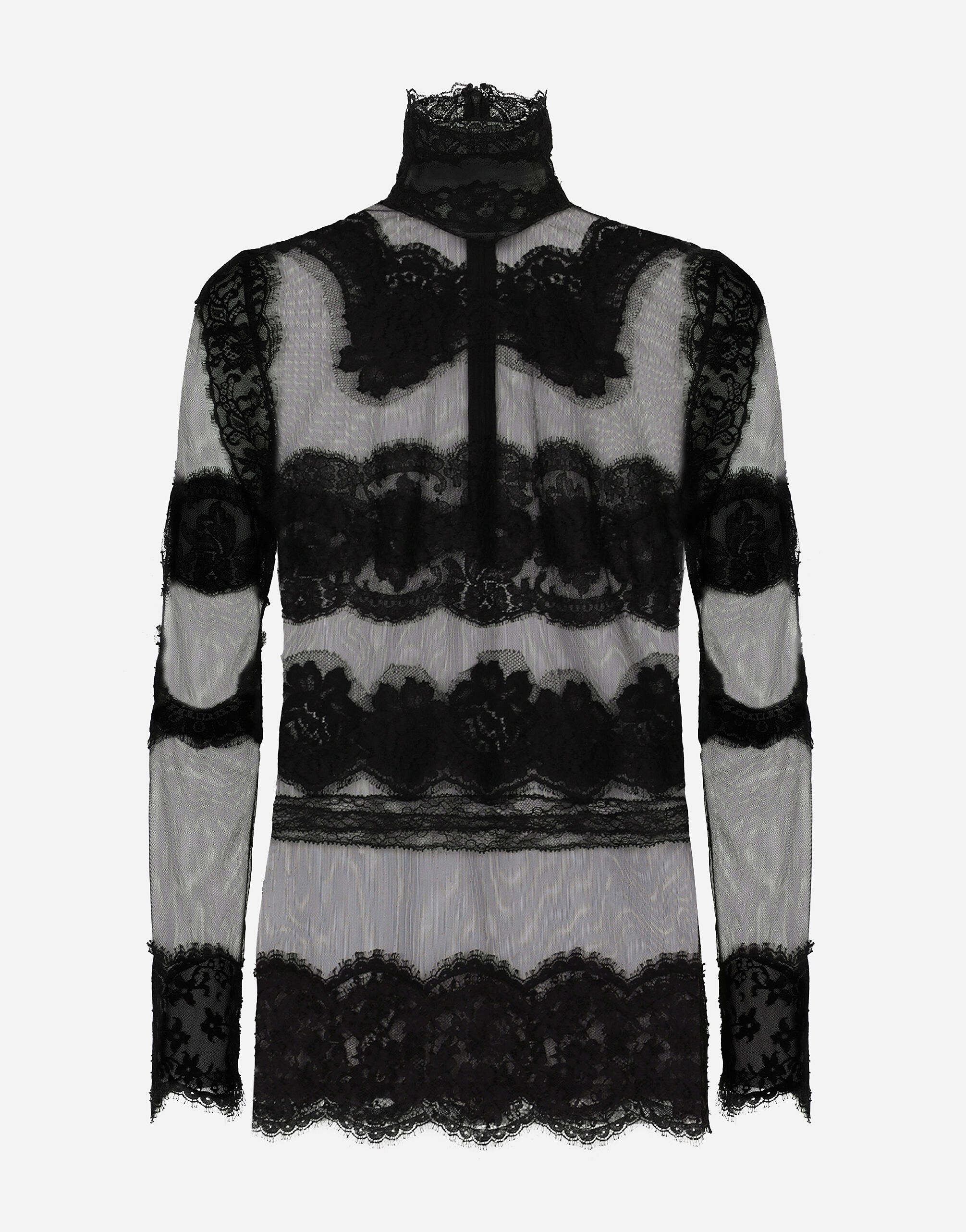 Black outlet lace turtleneck