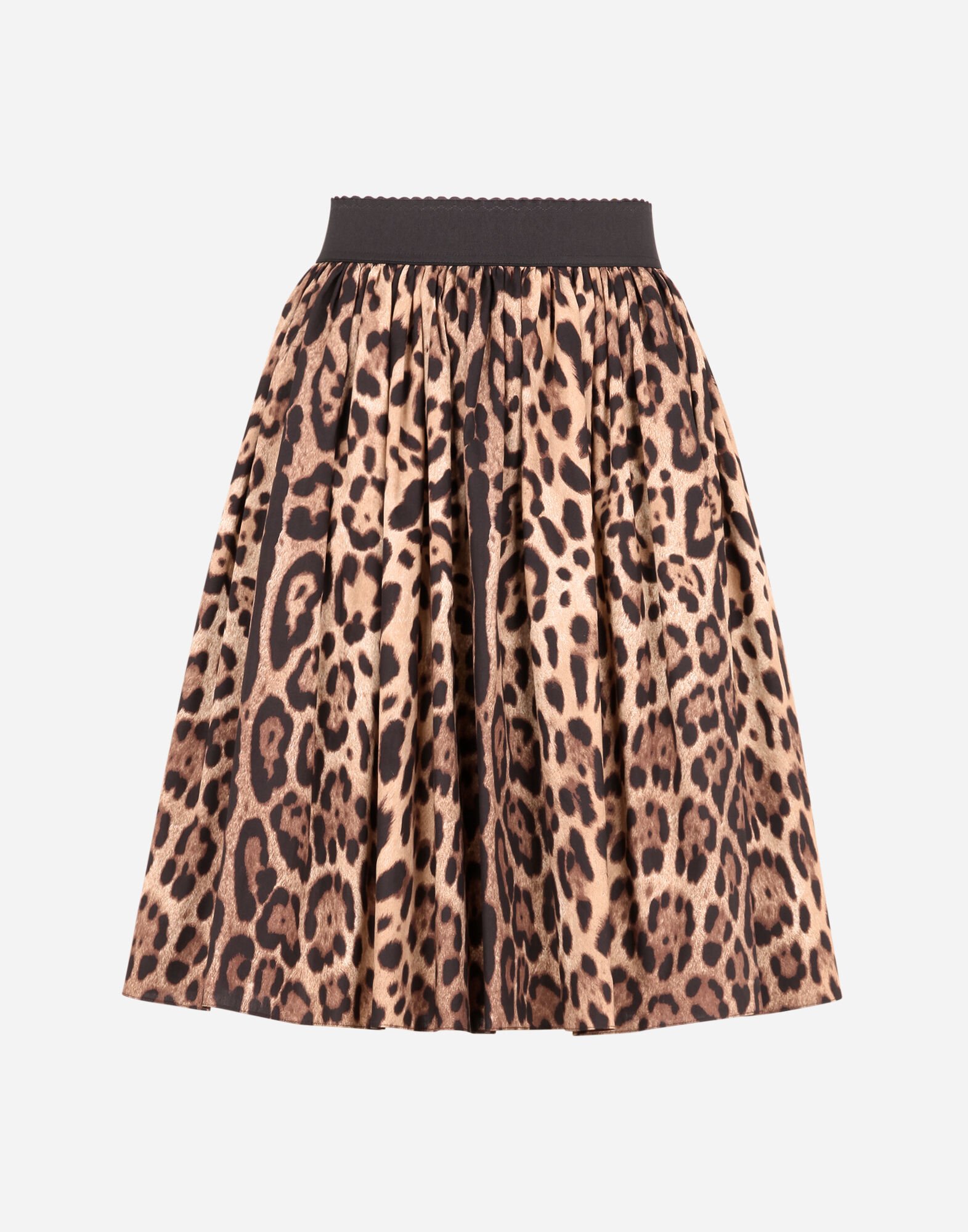 Dolce & Gabbana Leopard-print poplin circle skirt Animal Print F4BZBTFS2A3