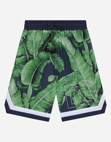 Dolce & Gabbana Mesh shorts with banana tree print Print L43Q47FI5JO
