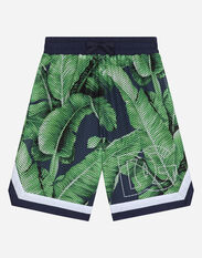 Dolce & Gabbana Mesh shorts with banana tree print Print L4JTDSHS7NG