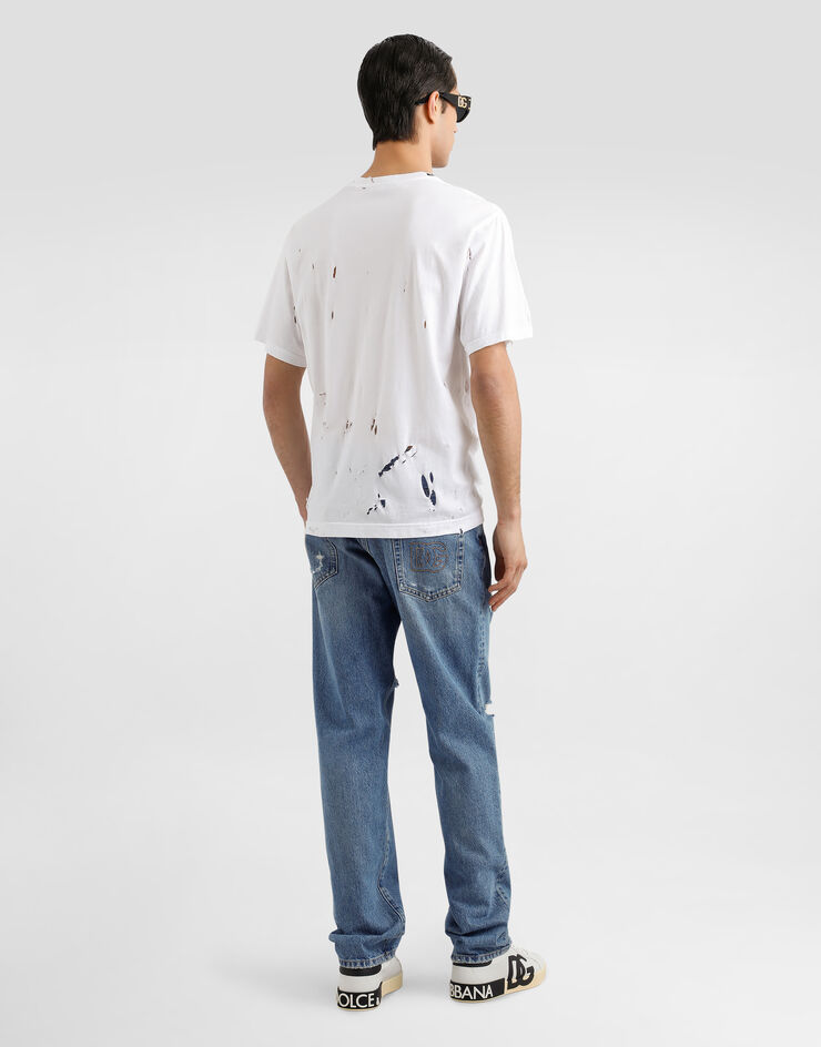 Dolce & Gabbana Vaqueros Classic de algodón con placa Multicolor GP02XZG8MX2