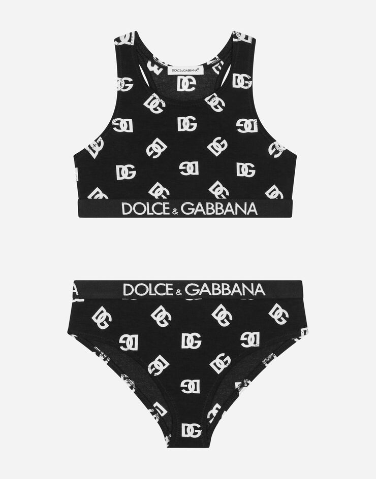 Dolce & Gabbana Jersey underwear set with DG logo print Multicolor L5J713FSG3K