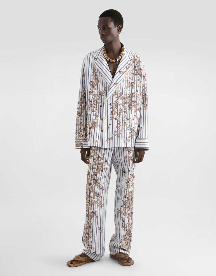 Dolce & Gabbana Vanity robe with embroidery Multicolor G2WH1ZGK203