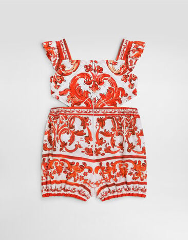 Dolce & Gabbana Majolica print poplin romper Multicolor L22O10G7P4N