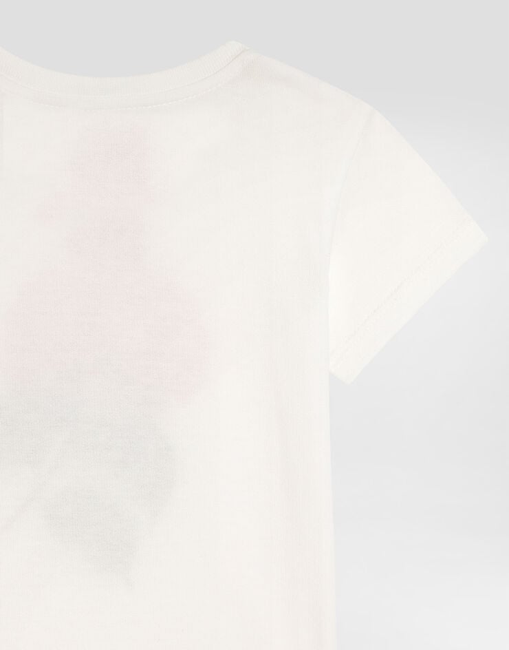 Dolce & Gabbana Jersey t-shirt with hydrangeas print White L2JTITG7P1G