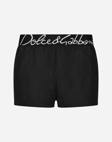 Dolce & Gabbana Short swim trunks with Dolce&Gabbana logo Print M4A13TFIM4R