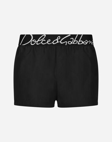 Dolce & Gabbana Short swim trunks with Dolce&Gabbana logo Multicolor M4A09JFSGAQ
