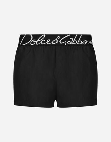 Dolce & Gabbana Short swim trunks with Dolce&Gabbana logo Print M4E68TISMF5