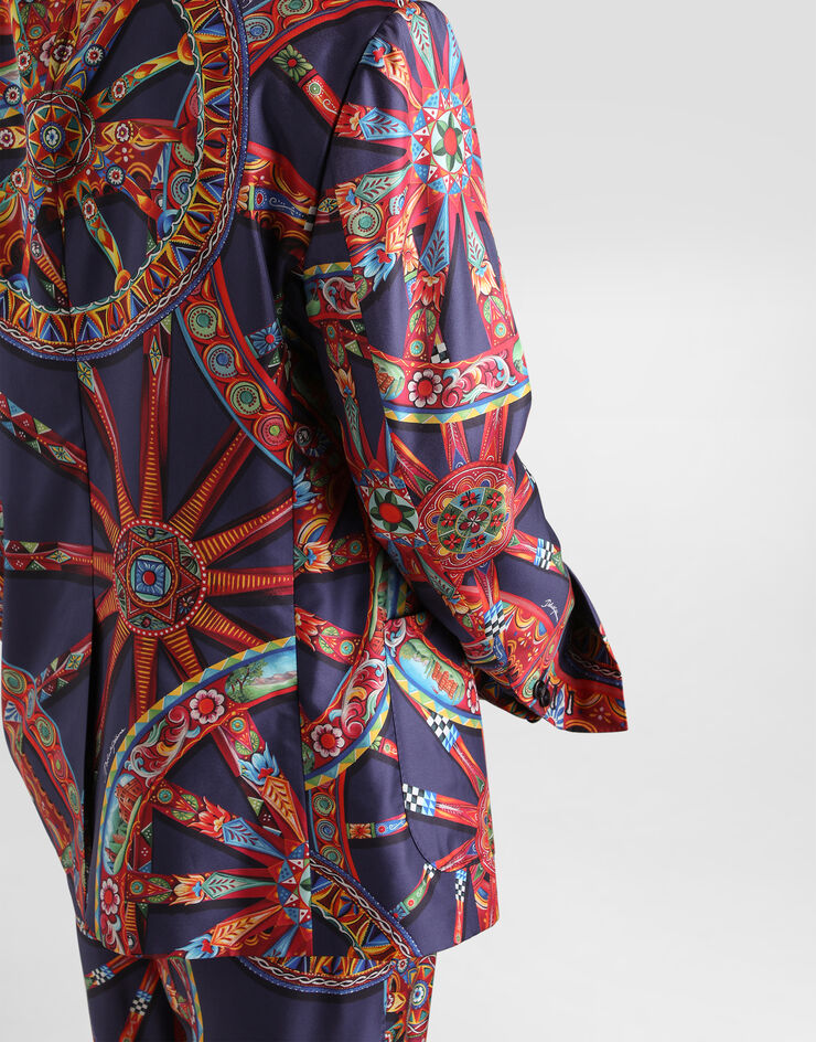 Dolce & Gabbana Carretto-print silk twill double-breasted portofino jacket Multicolor G2WN6TIS131