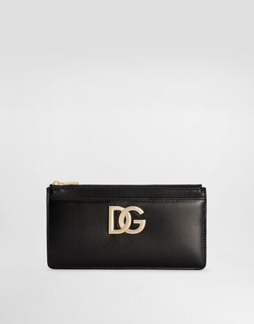 Dolce & Gabbana Large calfskin card holder with DG logo Black BI1265AW576