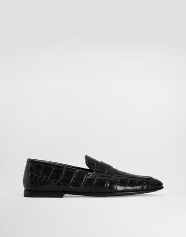 Dolce & Gabbana Alligator leather slippers Black A50644A2Y88