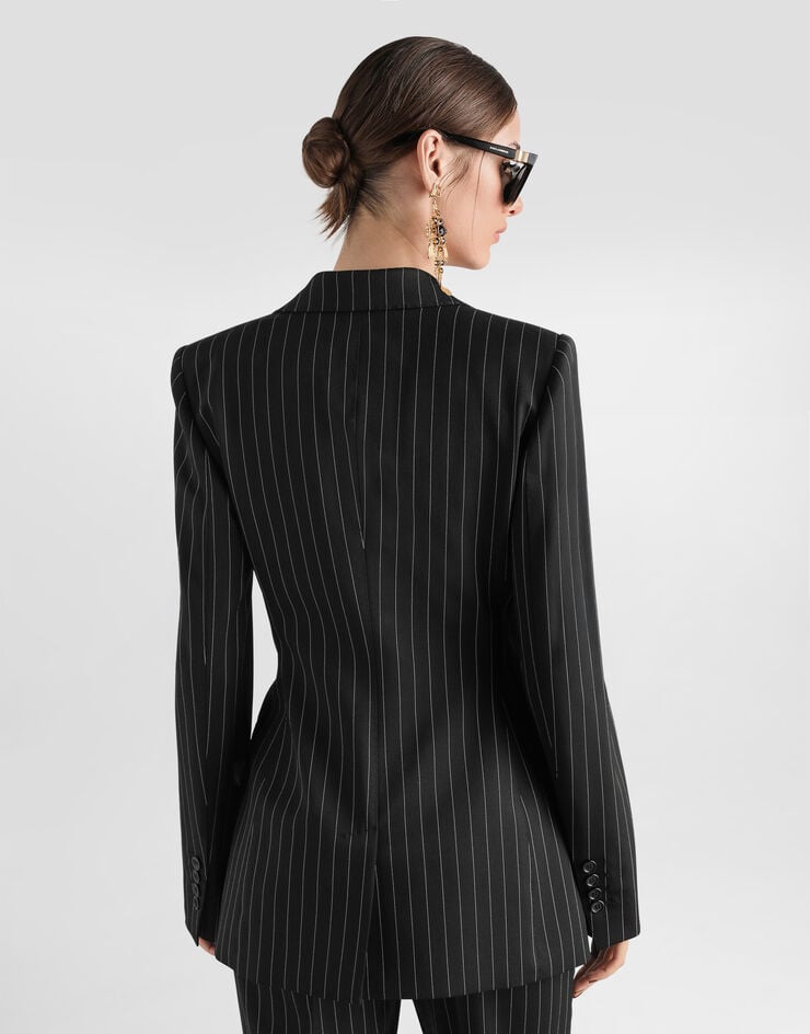 Dolce & Gabbana Turlington single-breasted jacket in pinstripe wool Multicolor F29QGTFRZAT