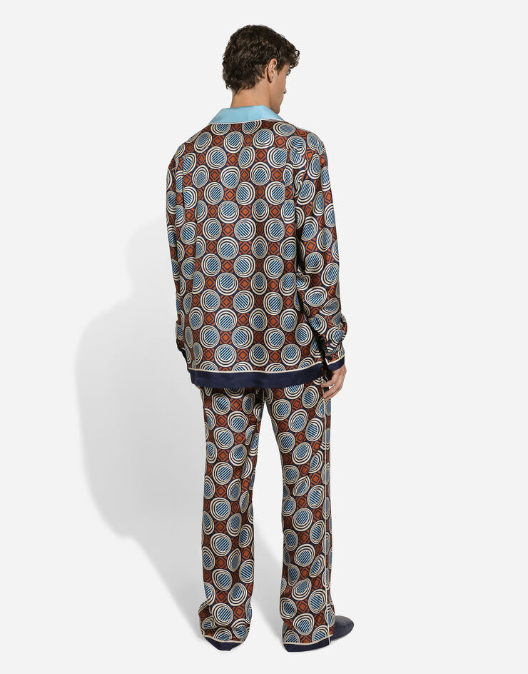 Dolce & Gabbana Pantalone pigiama in seta stampata Stampa GVRMATHI1Q9