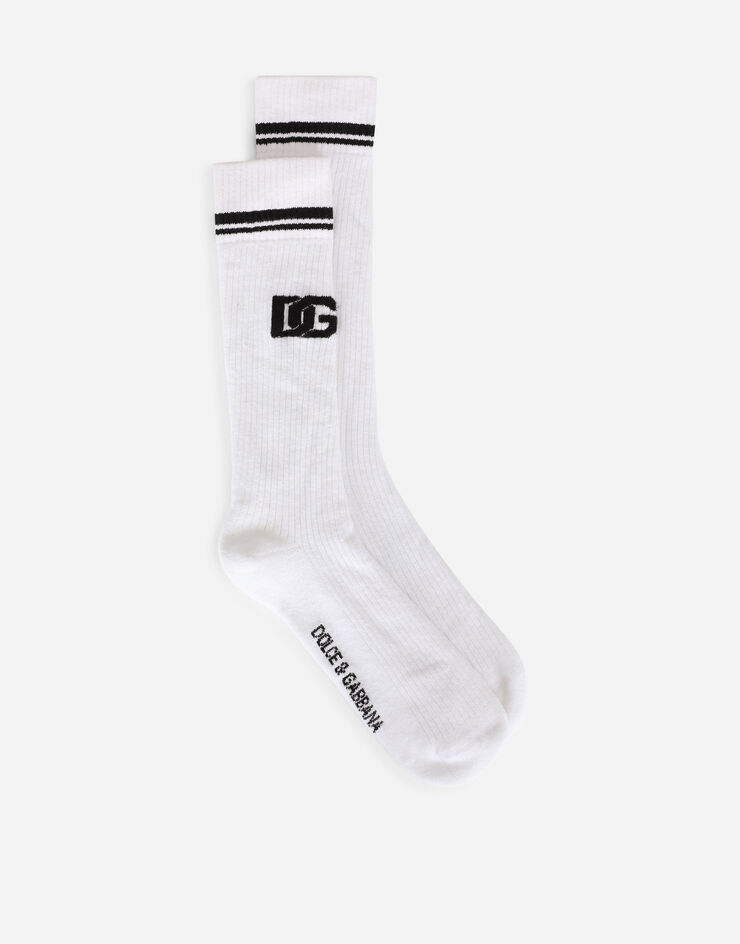 Dolce & Gabbana Chaussettes en coton jacquard à logo DG Multicolore GXI30TJACLT