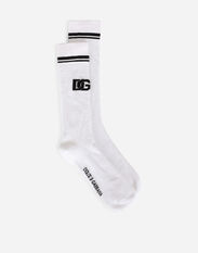Dolce&Gabbana Cotton jacquard socks with DG logo Multicolor GXR74ZJFMT4