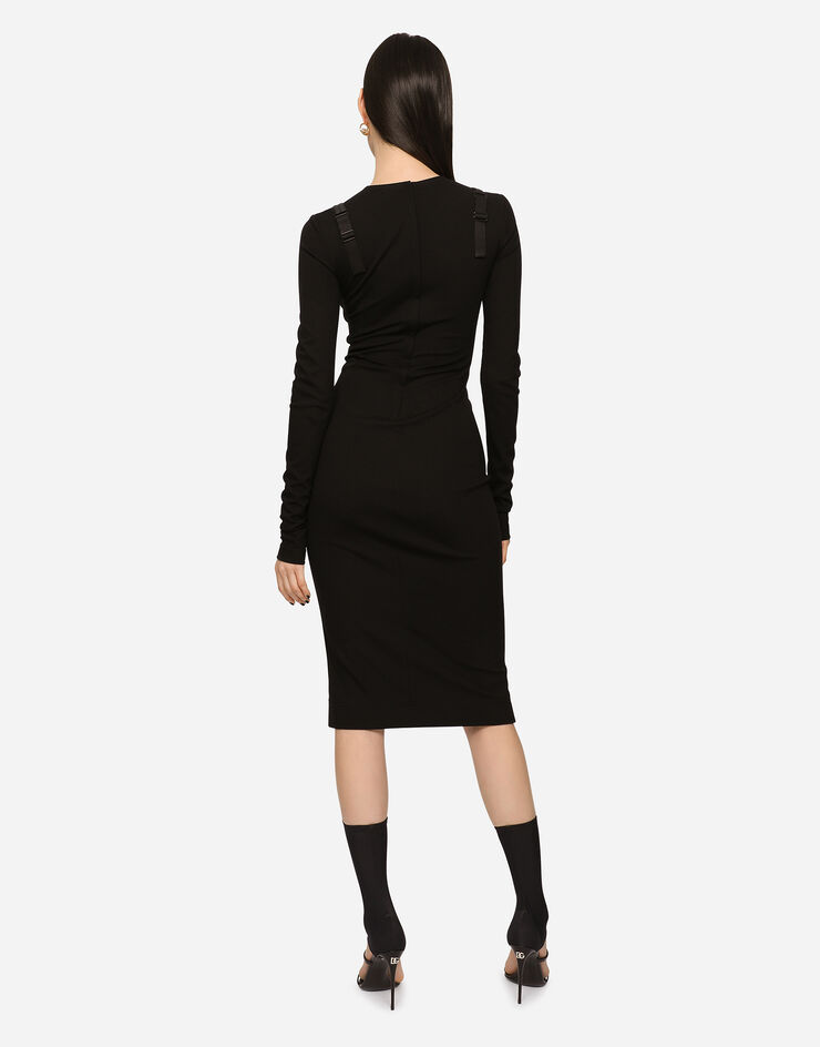 Dolce & Gabbana Jersey midi dress Black F6ARFTFUGKF