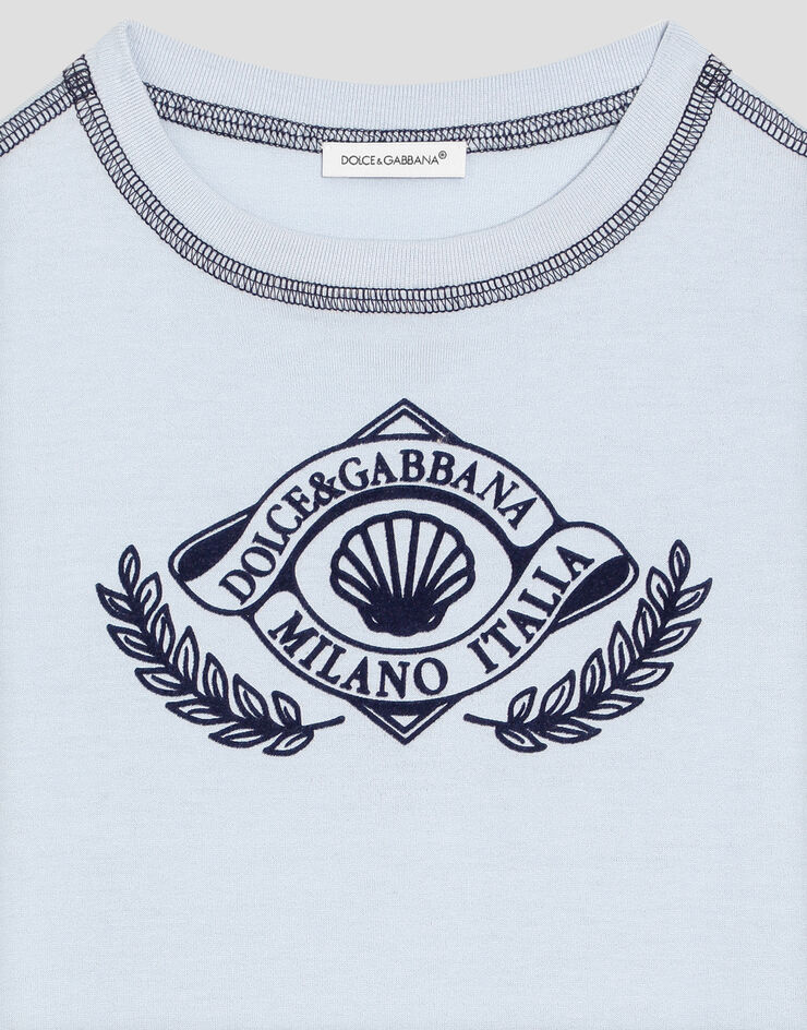 Dolce & Gabbana Short-sleeved jersey t-shirt with DG Azure L4JTHUG7PES